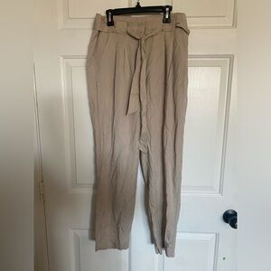 Max Jeans Womens Soft Pants 8/29 Brown Pleated Front Belted Tapered Leg Pockets